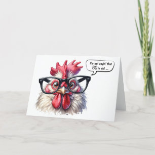 Carte 80e anniversaire Humour coq