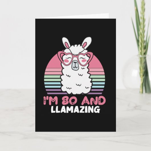 Carte 80e anniversaire Llamazing Llama 80 ans Anniversai (Devant)