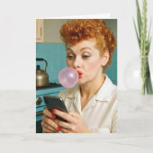 Carte 80e anniversaire Lucille Ball SMS sur un téléphone (Devant)