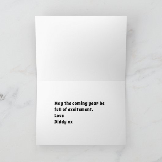 Carte 80e anniversaire personnalisé rétro drôle dessin a (Intérieur)