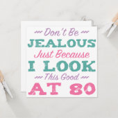 Carte 80e anniversaire pour les femmes (Devant/Arrière en situation)