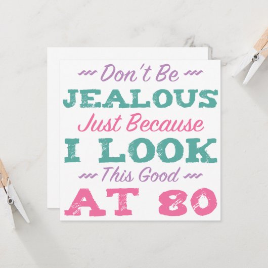 Carte 80e anniversaire pour les femmes (Devant/Arrière en situation)