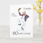 Carte 80e anniversaire pour un grand-père (Fleur jaune)