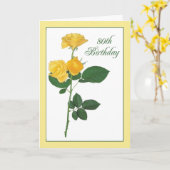 Carte 80e anniversaire Rose jaune (Fleur jaune)