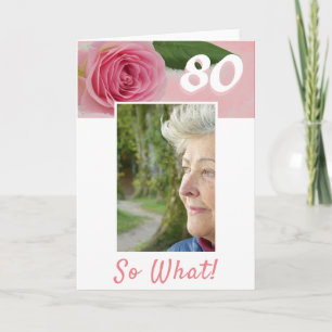 Carte 80e Anniversaire Rose Rose Positive Photo Annivers