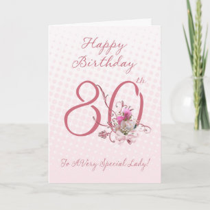 Carte 80e Anniversaire - Roses Roses Roses Roses -