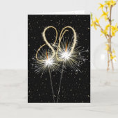 Carte 80e anniversaire Sparkler en noir (Fleur jaune)