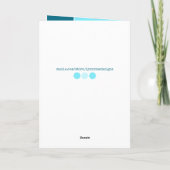 Carte 80e anniversaire turquoise et bleue (Dos)