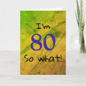 Carte 80e anniversaire vert drôle (Devant)