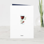 Carte 80e anniversaire Vin rouge Rose Aquarelle Marine B (Dos)