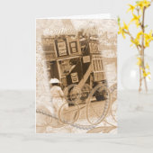 Carte 80e anniversaire - Vintage, Nostalgie, Anniversair (Fleur jaune)