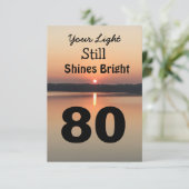 Carte 80e anniversaire Votre lumière brille un coucher d (Debout devant)