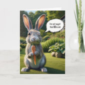 Carte 80e anniversaire Winking Rabbit avec une carotte (Devant)