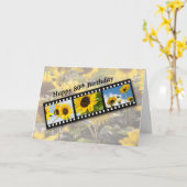 Carte 80e bande de tournesol d'anniversaire (Fleur jaune)