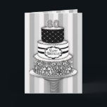 Carte 80e Birthday, 3 White Pattern Cake<br><div class="desc">See other categories including invitations for birthdays and anniversaries with sam/or similar design</div>