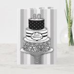 Carte 80e Birthday, 3 White Pattern Cake<br><div class="desc">See other categories including invitations for birthdays and anniversaries with sam/or similar design</div>