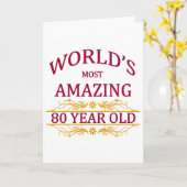 Carte 80ème. Anniversaire (Fleur jaune)