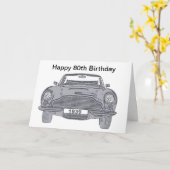 Carte 80ème anniversaire pour les amateurs de voit (Fleur jaune)