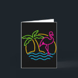 Carte 80s Vintage Miami Retro Neon Nk Flamingo<br><div class="desc">80s Vintage Miami Retro Neon Nk Flamingo</div>