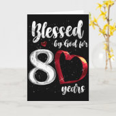 Carte 80th Birthday Blessed By God For 80 Years Birthday (Fleur jaune)