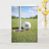 Carte 80th Birthday Golf Putt at the Edge (Fleur jaune)