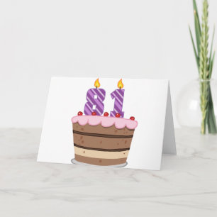 Carte 81 ans sur le gâteau d'anniversaire