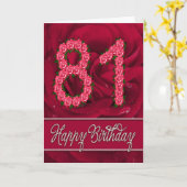 Carte 81e anniversaire avec roses et feuilles (Fleur jaune)