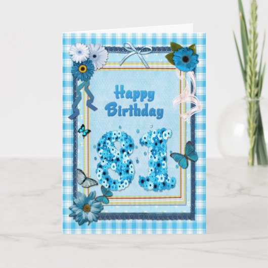 Carte 81e anniversaire avec un effet scrapbook (Devant)