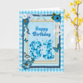 Carte 81e anniversaire avec un effet scrapbook (Fleur jaune)