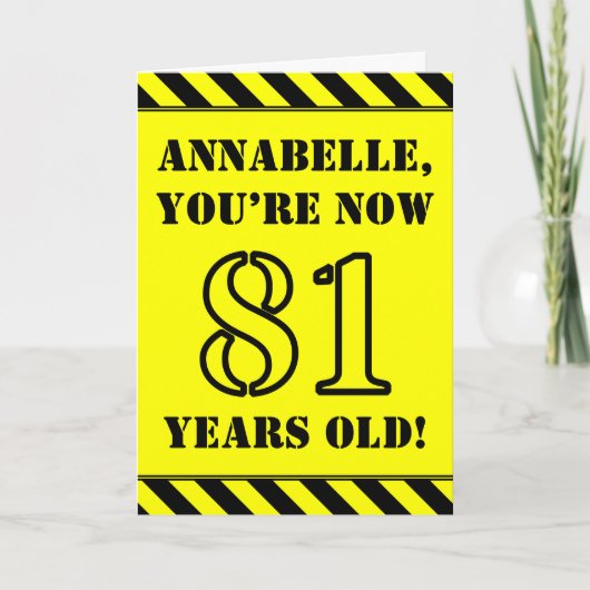 Carte 81e anniversaire : Jeu de style graphique, Nom per (Devant)