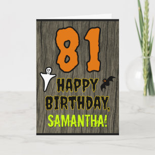 Carte 81e Anniversaire : Thème Halloween ÉpoUVantable, N