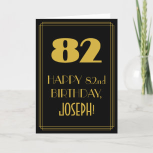 Carte 82e anniversaire ~ Art Déco Inspiré Look "82" & No