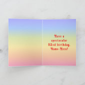 Carte 82e anniversaire — Fun Cake & Candles, avec nom pe (Intérieur)