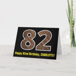 Carte 82e anniversaire : Nom + Faux Motif de grains de b