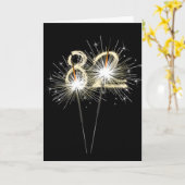 Carte 82e anniversaire Sparklers en noir (Fleur jaune)