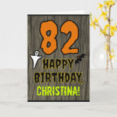 Carte 82e Anniversaire : Thème Halloween Épouvantable, N (Fleur jaune)