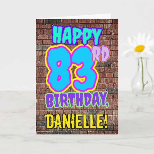Carte 83e anniversaire - Amusant, Graffiti urbain inspir (Petite plante)