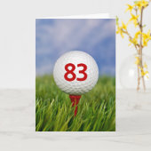 Carte 83e anniversaire Bal de golf sur Red Tee Card (Fleur jaune)