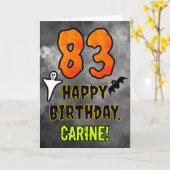 Carte 83e anniversaire : Eerie Halloween Thème + Nom per (Fleur jaune)