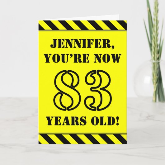 Carte 83e anniversaire : Jeu de style graphique, Nom per (Devant)