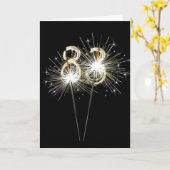 Carte 83e anniversaire Sparklers en noir (Fleur jaune)