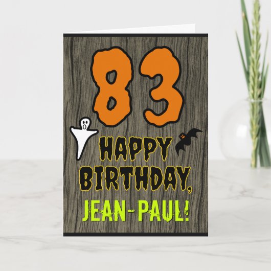 Carte 83e Anniversaire : Thème Halloween Épouvantable, N (Devant)