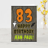 Carte 83e Anniversaire : Thème Halloween Épouvantable, N (Fleur jaune)