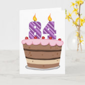 Carte 84 ans sur le gâteau d'anniversaire (Fleur jaune)