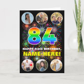 Carte 84e anniversaire : Arc en ciel amusant #, Nom pers (Devant)