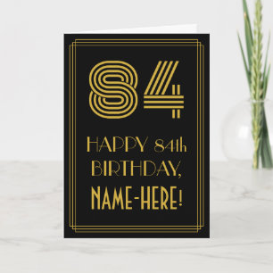 Carte 84e anniversaire : Art Déco Inspiré Look "84" & No