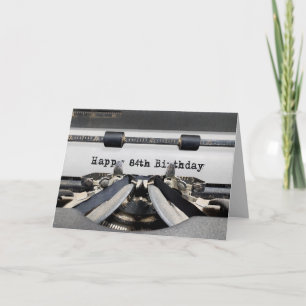 Carte 84e anniversaire Retro Typewriter