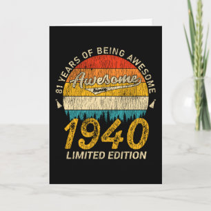 Carte 85 ans 1940 Retro Magnifique 85e anniversaire Cade