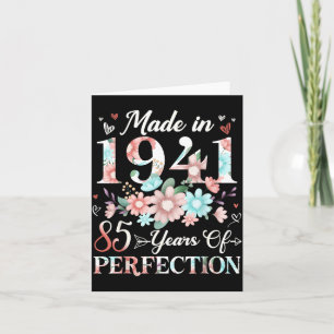 Carte 85 ans fabriqués en 1941 Floral 85e anniversaire