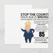 Carte 85 ans Trump heureux anniversaire présent drôle (Devant / Derrière)